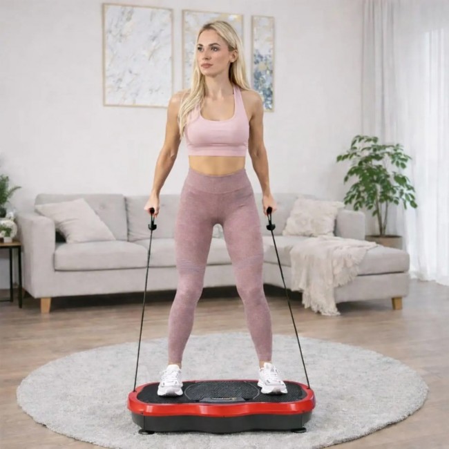 Extralink Moonwalk Spin Move Platofrma Wibracyjna do Cwiczen Fitness 200W czerwona
