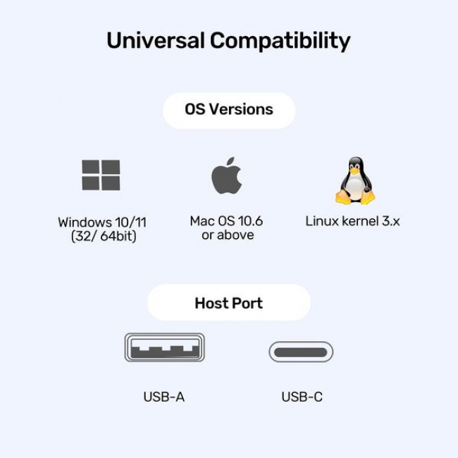 UNITEK D1135AGY01 laptop dock/port replicator Docking USB 3.2 Gen 1 (3.1 Gen 1) Type-C Grey