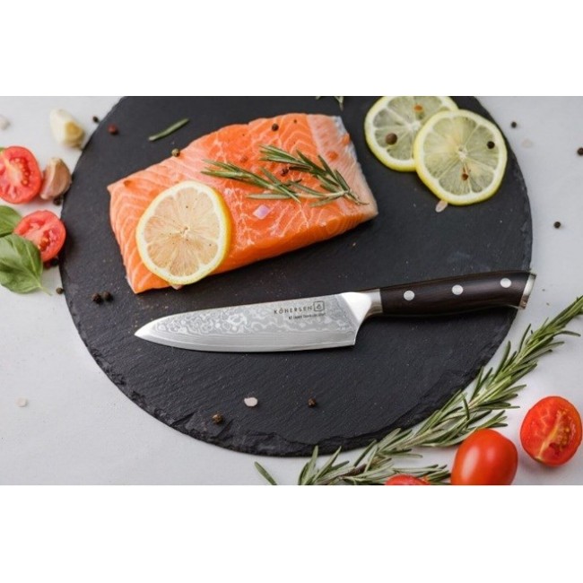 Chef Kohersen Elegance Ebony Wood Chef's knife Damascus steel 21.6 cm Chef Kohersen Elegance Ebony Wood Chef's knife Damascus steel 21.6 cm
