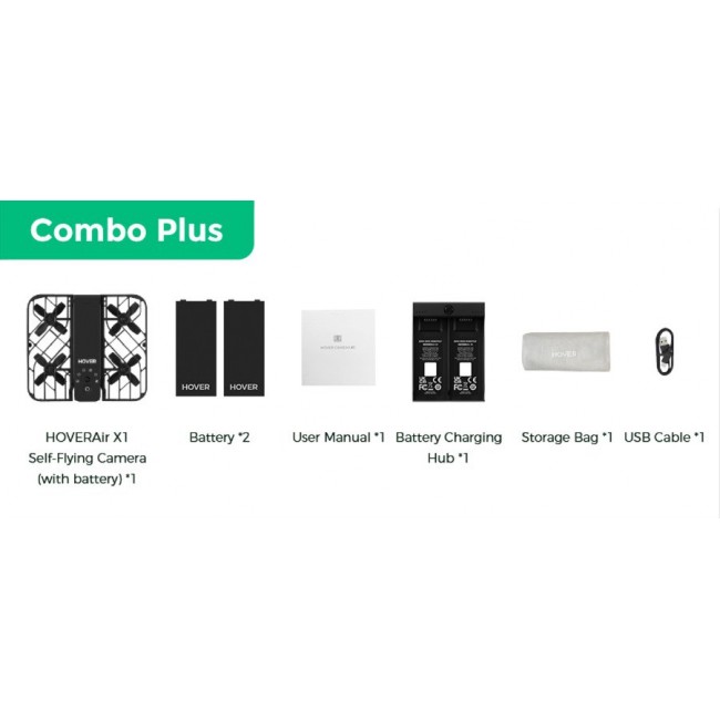 HoverAir X1 Drone - Combo Plus Retail - Black HoverAir X1 Drone - Combo Plus Retail - Black
