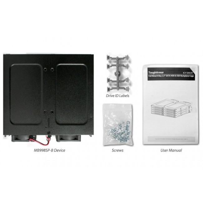 Icy Dock MB998SP-B disk array 0 TB Black
