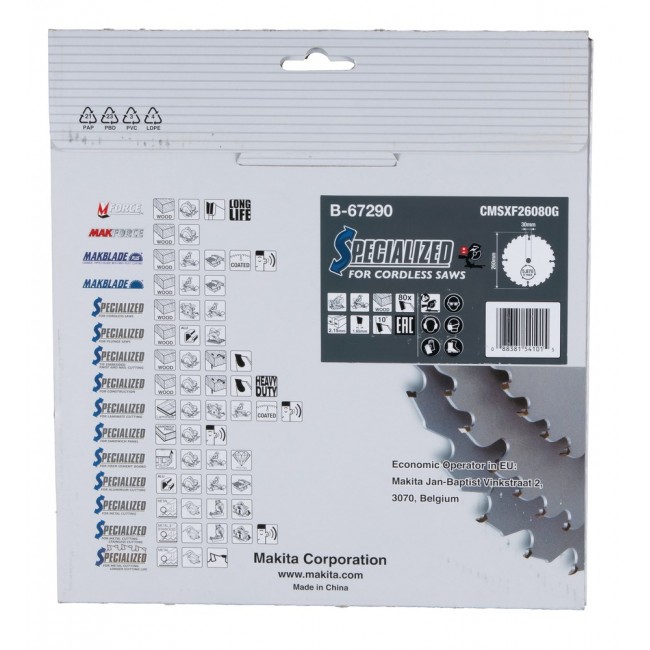 T.C.T. saw blade 260X2.15X30mm 10 T80 EFFICUT T.C.T. saw blade 260X2.15X30mm 10 T80 EFFICUT