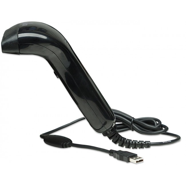 Manhattan Contact CCD Handheld Barcode Scanner, USB, 80mm Scan Width, Cable 152cm, Max Ambient Light: 3,000 lux (sunlight), Black, Three Year Warranty