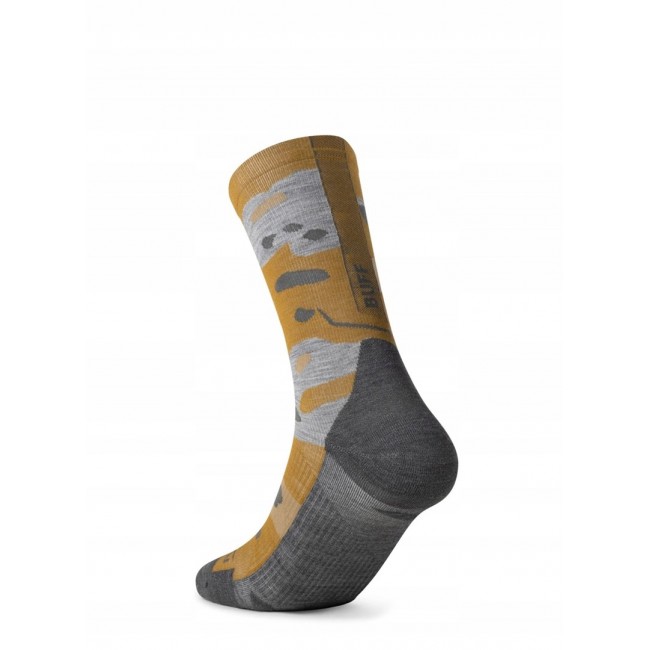 BUFF Merino Lightweight Crew Sock LWC2 Umber Socks, Yellow L