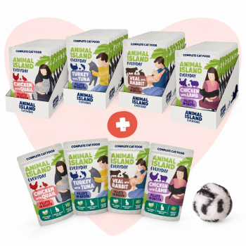 ANIMAL ISLAND Love Box Fillets in Broth Box + Toy - wet cat food - 48x85g