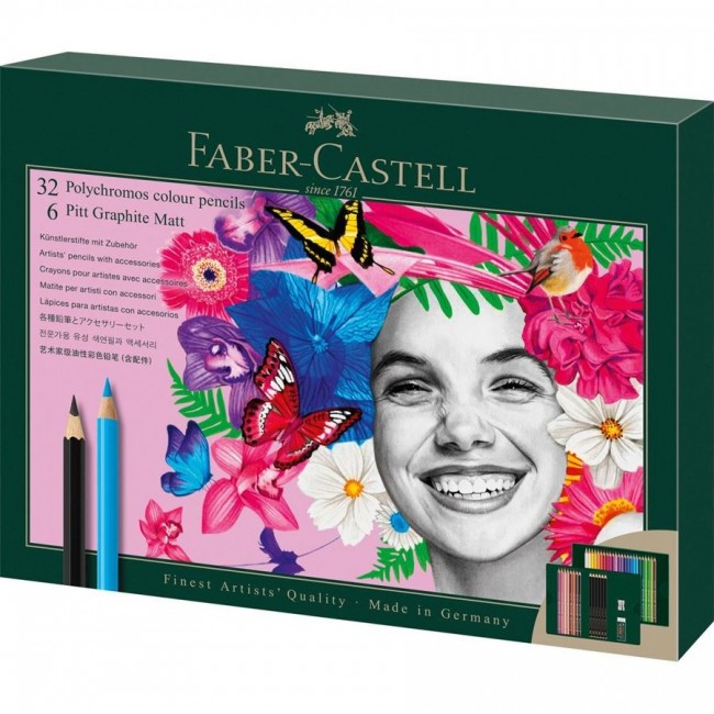 Faber-Castell Polychromos & Pitt Graphite Matt Set Multicolour 38 pc(s) Faber-Castell Polychromos & Pitt Graphite Matt Set Multicolour 38 pc(s)