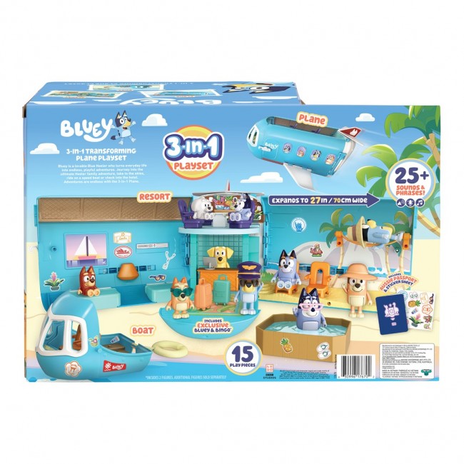 Moose Toys Bluey 3 in 1 Airplane Playset