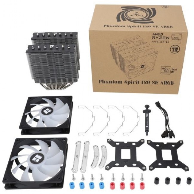Thermalright Phantom Spirit 120 SE ARGB Processor Air cooler 12 cm Black 1 pc(s) Thermalright Phantom Spirit 120 SE ARGB Processor Air cooler 12 cm Black 1 pc(s)