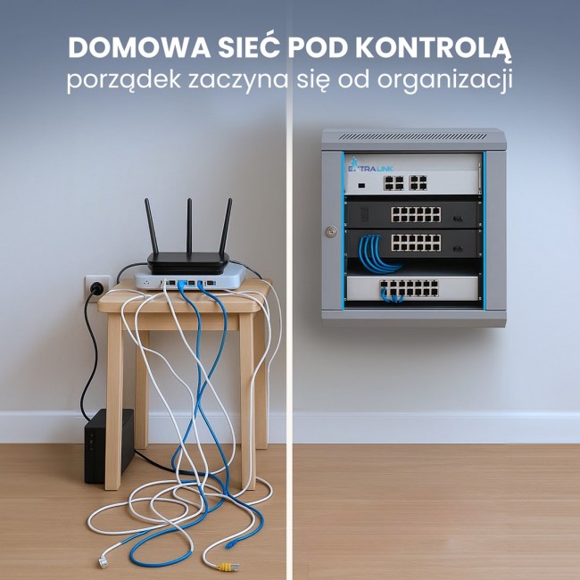 Extralink Rackmount cabinet 9U 600x450 Gray wall mounted