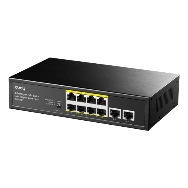 Cudy GS1010P network switch Gigabit Ethernet (10/100/1000) Power over Ethernet (PoE) Desktop/Wall-Mounting Black Cudy GS1010P network switch Gigabit Ethernet (10/100/1000) Power over Ethernet (PoE) Desktop/Wall-Mounting Black