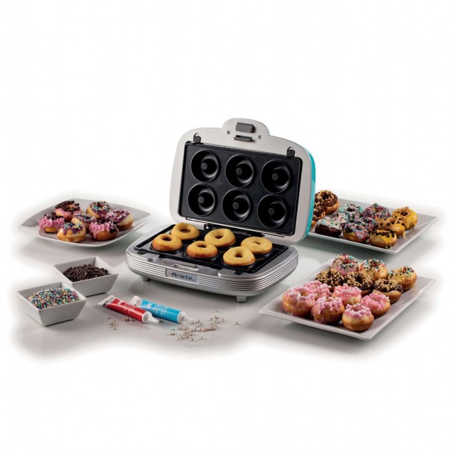 Ariete 1972 Sandwiches & Cookies Party Time, Multifunction Electric Griddle, 700 Watt, 3 non-stick and interchangeable plates, Blue