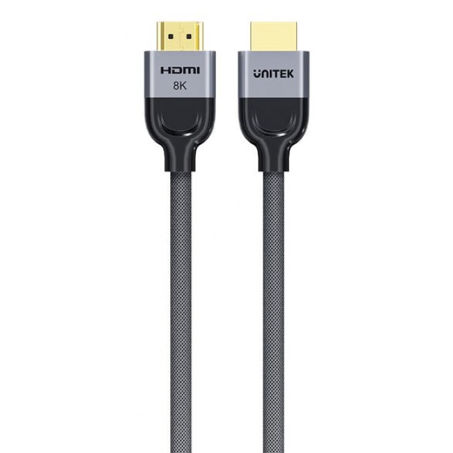 UNITEK 8K Braided Nylon 2M HDMI cable HDMI Type A (Standard) Grey