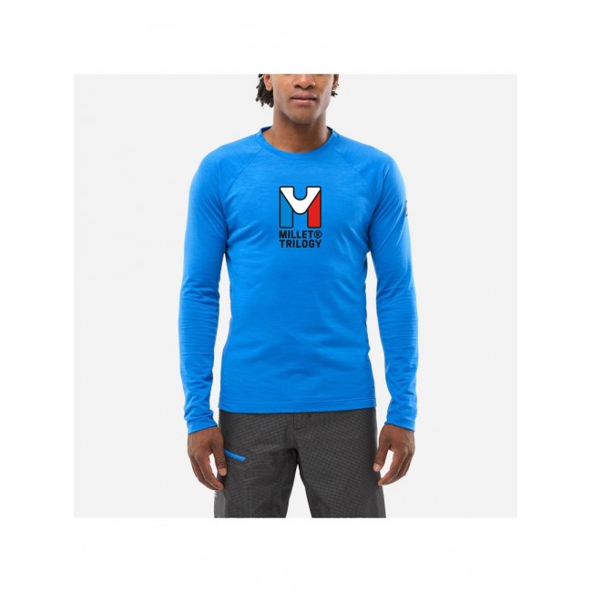 Bluza bez kaptura Millet Trilogy Wool TS LS - icon blue rozmiar: m