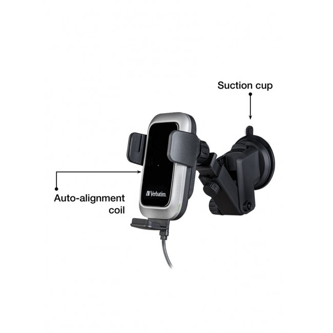 Verbatim FWC-03 Pro Qi Fast Wireless Autoladeger t retail Black