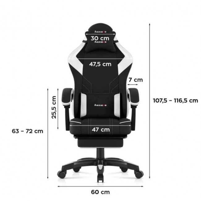 Huzaro Force 3.7 White Carbon Gaming Chair