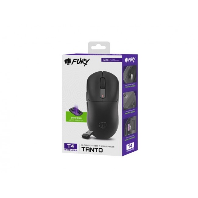 GAMING MOUSE FURY TANTO T4 WIRELESS 12000 DPI BLACK GAMING MOUSE FURY TANTO T4 WIRELESS 12000 DPI BLACK