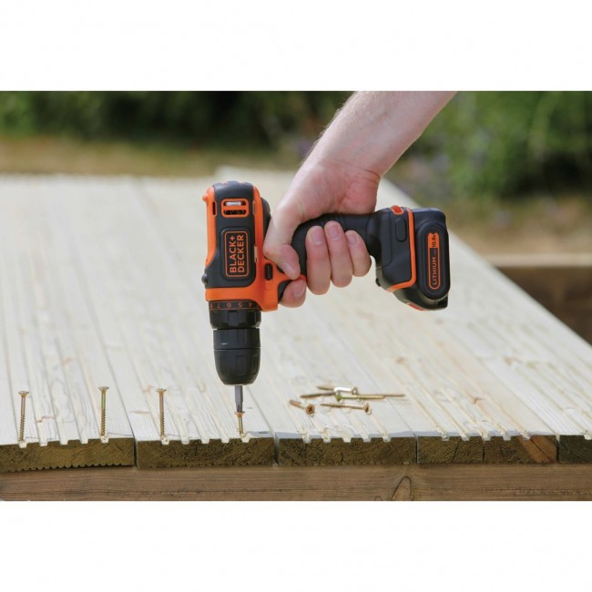 Black & Decker BDCDD12-QW drill Keyless Black, Orange