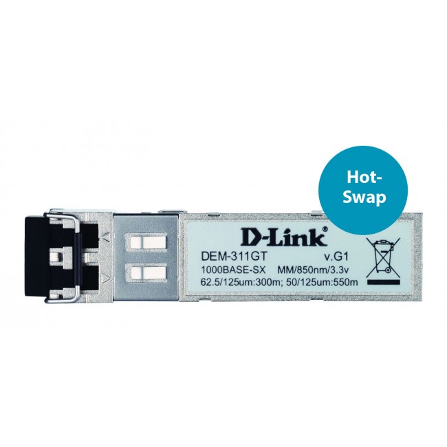 D-Link 1-port Mini-GBIC SFP to 1000BaseSX, 550m for all
