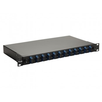 Equip 12-Port Fiber Optic Splice Box, SC Duplex, OS2, 1U, Equipped, Black