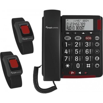 amplicomms BigTel 50 Alarm Plus Duo Analog telephone Caller ID Dark Grey