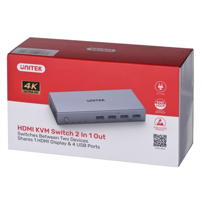 UNITEK V307A KVM switch Grey