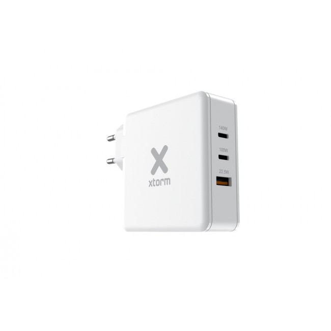 Xtorm 3-port USB charger 140W USB-C PD3.1 EPR GaN, white (USB-C PD EPR 140W, USB-C PD100W, USB-A QC 3.0)