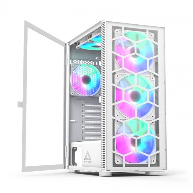 Montech X3 Glass Midi-Tower, RGB, Tempered Glass - white Montech X3 Glass Midi-Tower, RGB, Tempered Glass - white