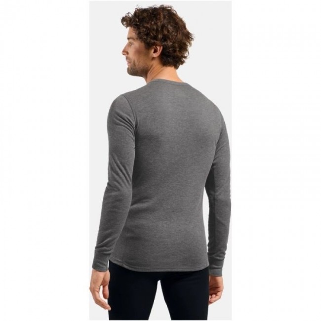 Odlo BL TOP crew neck s/s ACTIVE WARM long-sleeved thermal underwear, size M, dark grey Odlo BL TOP crew neck s/s ACTIVE WARM long-sleeved thermal underwear, size M, dark grey