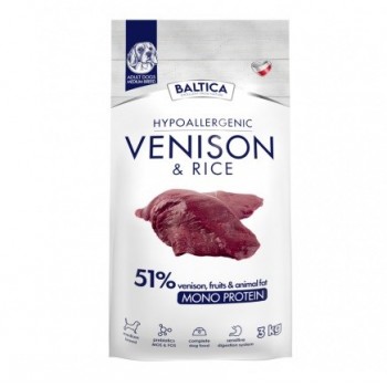 BALTICA Nutraceutic Hypoallergenic Medium breeds Venison with rice - dry dog food - 3kg