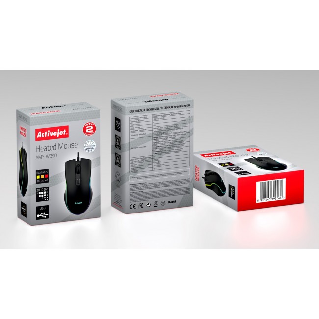 Activejet AMY-W390 USB wired heated mouse