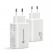 Charger GaN 1 x USB, 2 x USB-C Quick Charge 4+ 65W white