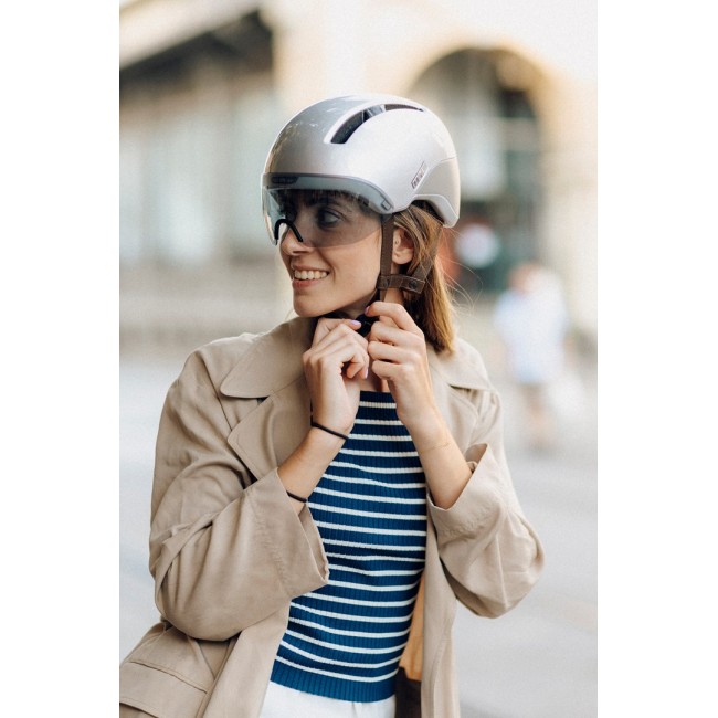 HJC CALIDO PLUS Silver Cycling Helmet, PEARL GREYISH SILVER, Size M