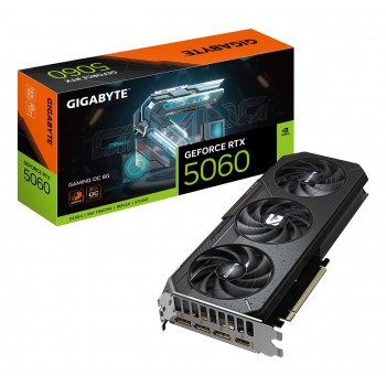 GIGABYTE GeForce RTX 5060 GAMING OC 8G Graphics Card - 8GB GDDR7, 128bit, PCI-E 5.0, 2595 MHz Core Clock, 3 x DisplayPort, 1 x HDMI, GV-N5060GAMING OC-8GD