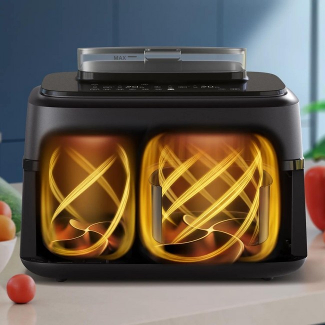 Philips 5000 series NA551/00 fryer Double 9 L Stand-alone 2750 W Hot air fryer Black, Silver