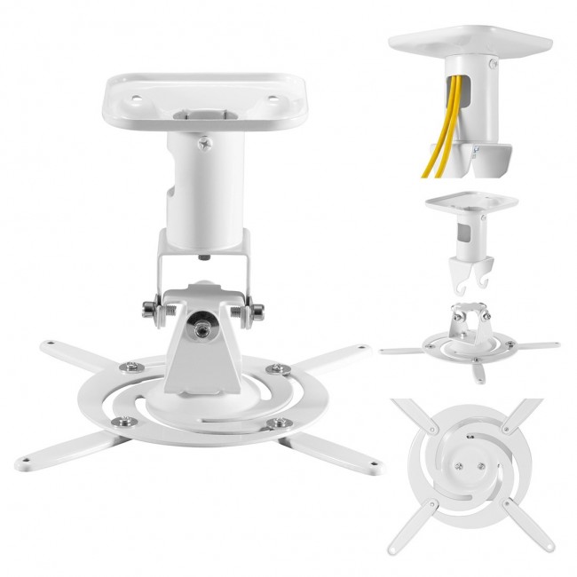 Maclean Ceiling Mount/Hanger for Projectors, Steel, 180 310 mm, up to 15 kg, MC-208 W