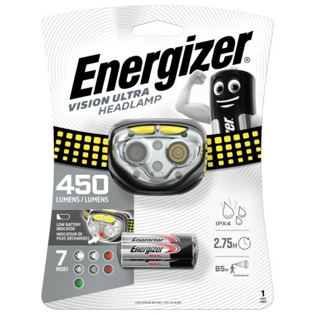 ENERGIZER Headlight Vision Ultra 3AA 450 LM, 3 colours of light