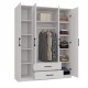 Topeshop ROMANA 160 BIEL KPLB bedroom wardrobe/closet 11 shelves 4 door(s) White Topeshop ROMANA 160 BIEL KPLB bedroom wardrobe/closet 11 shelves 4 door(s) White