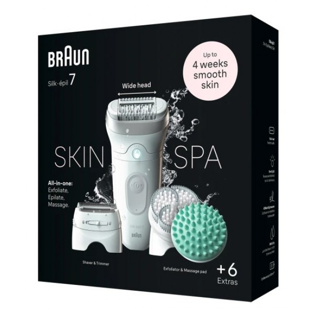 Braun Silk- pil 7 7-081 epilator 40 tweezers White
