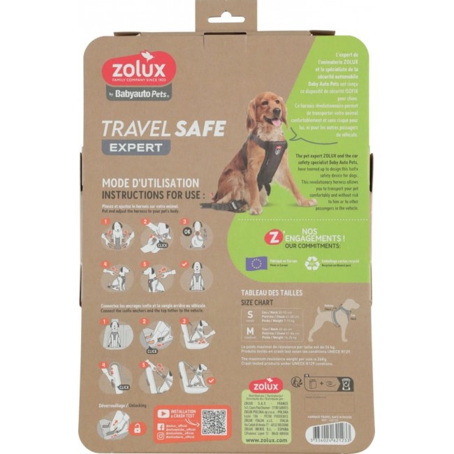 ZOLUX Travel Safe M red - dog harness