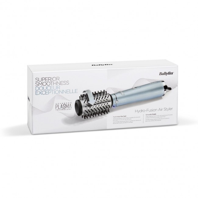 BaByliss Hydro-Fusion Hydro Fusion Air Styler Hot air brush Warm Aqua color, Black, Metallic 700 W 98.4