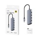 Cudy UH500 laptop dock/port replicator USB 3.2 Gen 1 (3.1 Gen 1) Type-C Grey, Silver