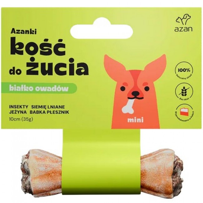 AZANKI Bone with Insects and Flaxseed MINI Dog Treat 10 cm