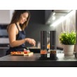 ELDOM ZMP5 BATTERY-POWERED PEPPER AND SALT GRINDER SET WITH STAND, BLACK