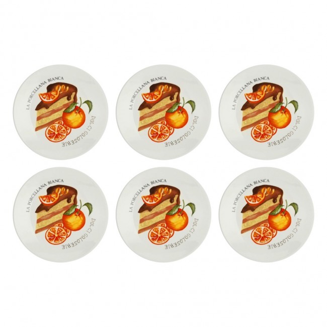 LA PORCELLANA BIANCA GOLOSERIE Set of 6 cake plates 17.5 cm LA PORCELLANA BIANCA GOLOSERIE Set of 6 cake plates 17.5 cm