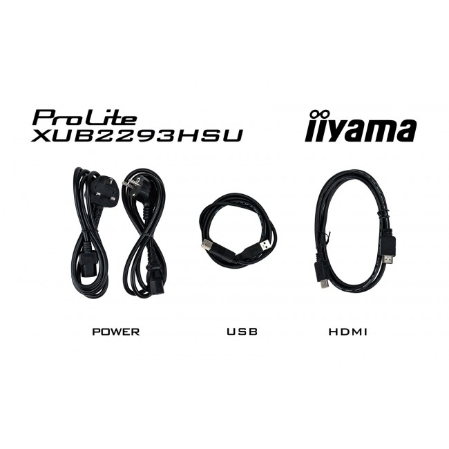 iiyama ProLite 21.5 IPS 3-side borderless monitor with USB hub, 100Hz refresh rate and height-adjustable stand