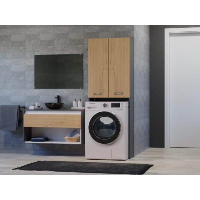 Bathroom cabinet POLA DD 64x30xH180 anthracite/artisan Bathroom cabinet POLA DD 64x30xH180 anthracite/artisan