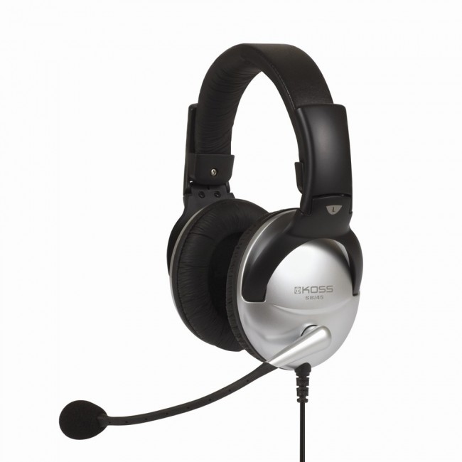 Koss SB45 Headset Wired Head-band Calls/Music Black, Silver