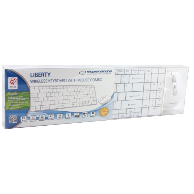 Esperanza EK122W keyboard RF Wireless QWERTY White Esperanza EK122W keyboard RF Wireless QWERTY White