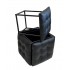 5-in-1 pouffe-transformer - 5 stools in 1 pouffe black eco leather