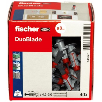 Fischer DUOBLADE, Screw & wall plug kit, Concrete, Plastic, Grey, Pozidriv, PZ2